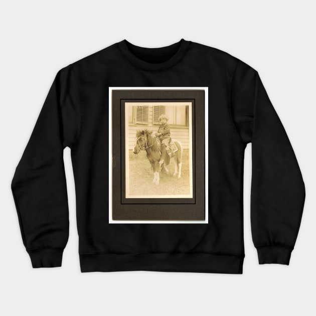 Young Boy and His Pony Crewneck Sweatshirt by Rob Johnson Photography